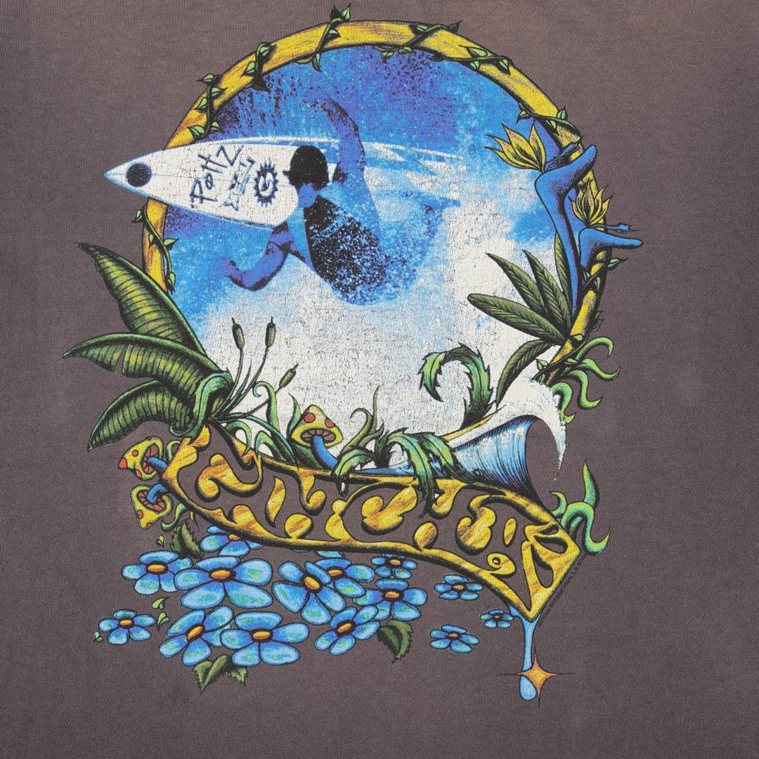 Vintage 90'S GOTCHA surf and skateboard T-shirt, made in the USA, size XL, men's cotton Charcoal Vintage Second Hand