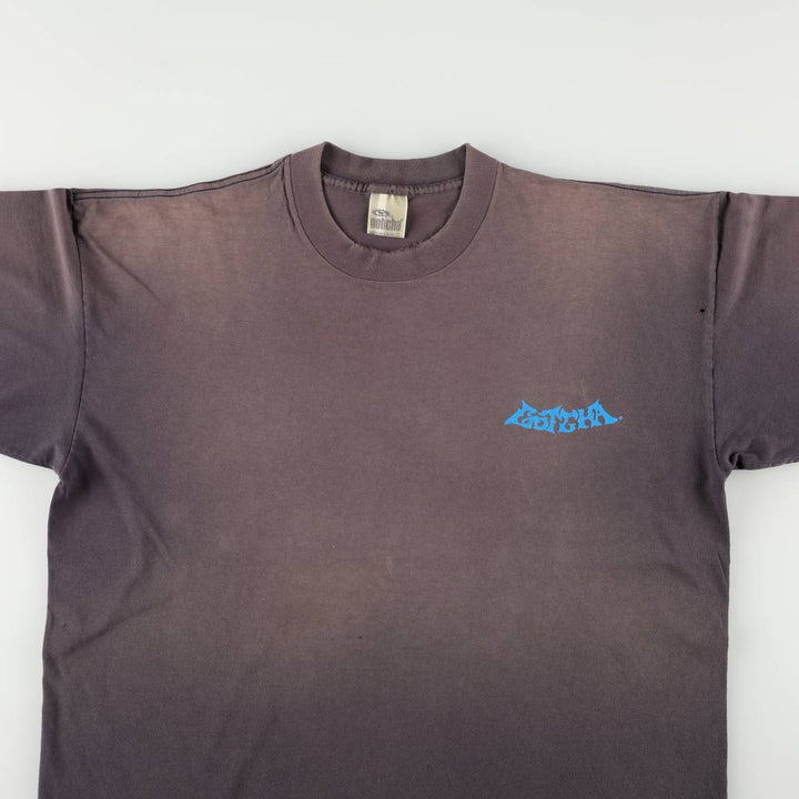 Vintage 90'S GOTCHA surf and skateboard T-shirt, made in the USA, size XL, men's cotton Charcoal Vintage Second Hand