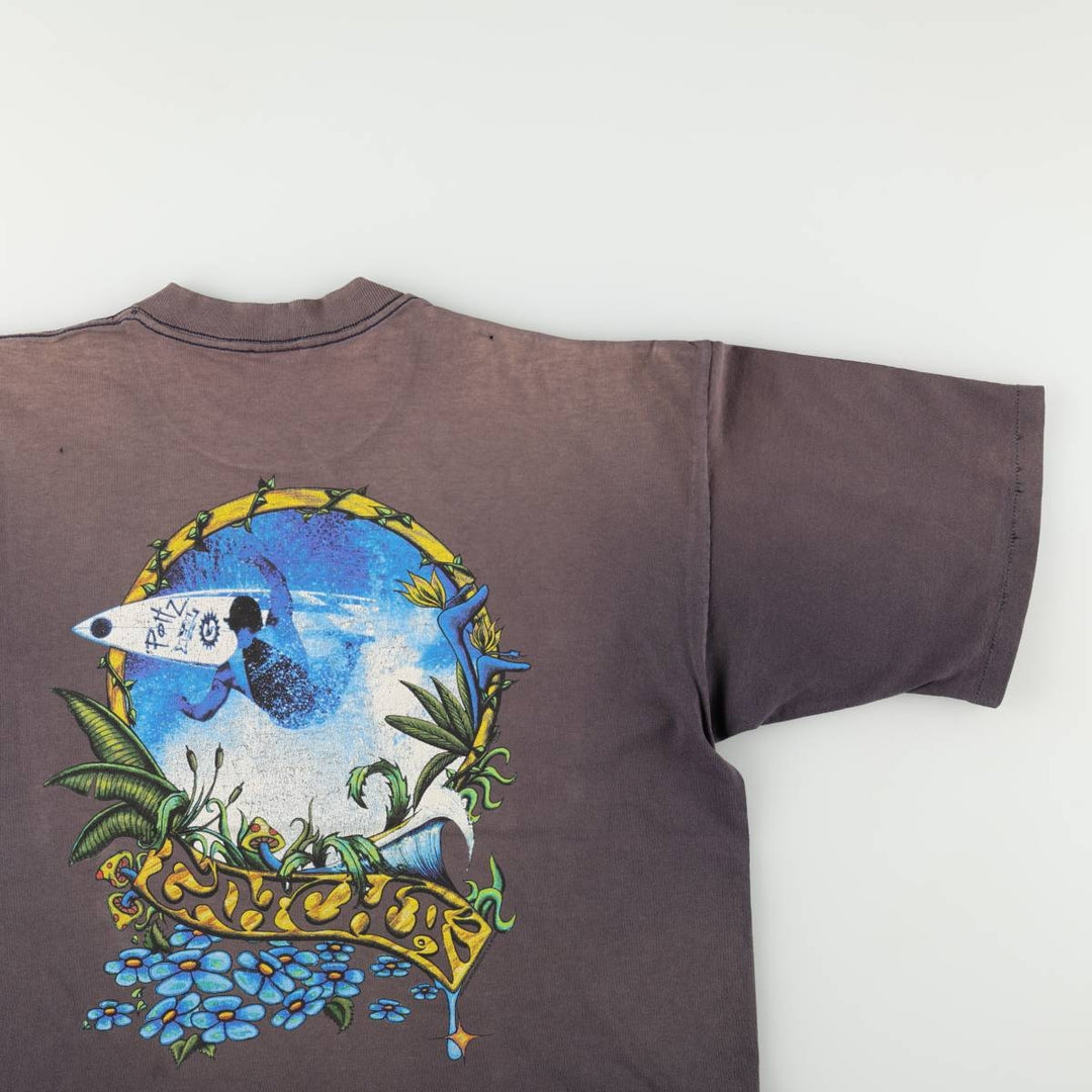 Vintage 90'S GOTCHA surf and skateboard T-shirt, made in the USA, size XL, men's cotton Charcoal Vintage Second Hand