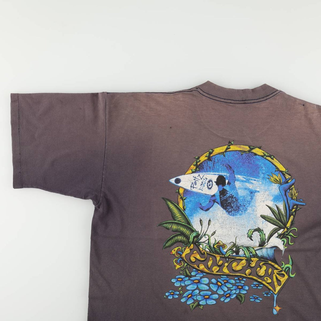 Vintage 90'S GOTCHA surf and skateboard T-shirt, made in the USA, size XL, men's cotton Charcoal Vintage Second Hand