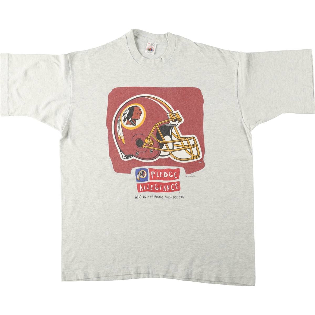 90'S Fruit of the Loom Washington Redskins sports print T-shirt, Made in USA, Men's XL equivalent, Vintage cotton gray type Vintage Second Hand