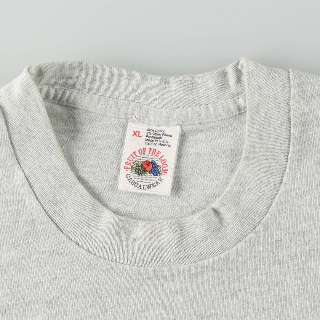 90'S Fruit of the Loom Washington Redskins sports print T-shirt, Made in USA, Men's XL equivalent, Vintage cotton gray type Vintage Second Hand
