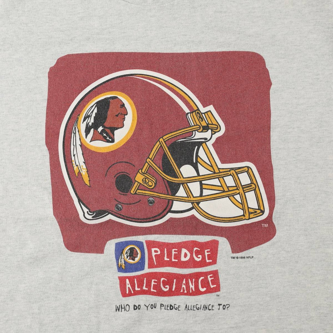 90'S Fruit of the Loom Washington Redskins sports print T-shirt, Made in USA, Men's XL equivalent, Vintage cotton gray type Vintage Second Hand