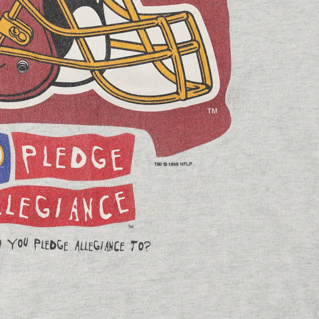 90'S Fruit of the Loom Washington Redskins sports print T-shirt, Made in USA, Men's XL equivalent, Vintage cotton gray type Vintage Second Hand