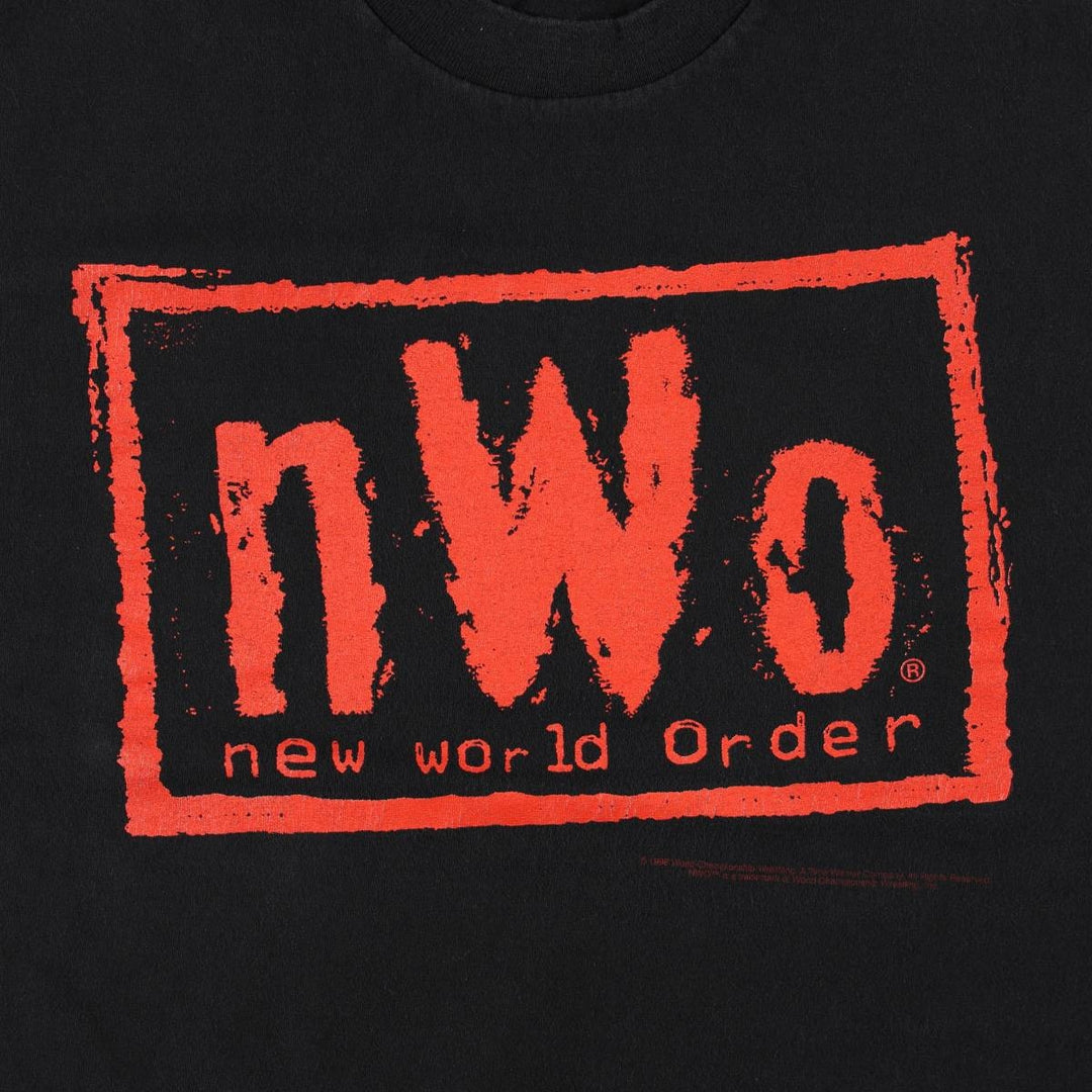 90'S HYLAND nWo New World Order Pro Wrestling Sports Print T-Shirt, Men's XL (approx.), Vintage cotton black type Vintage Second Hand