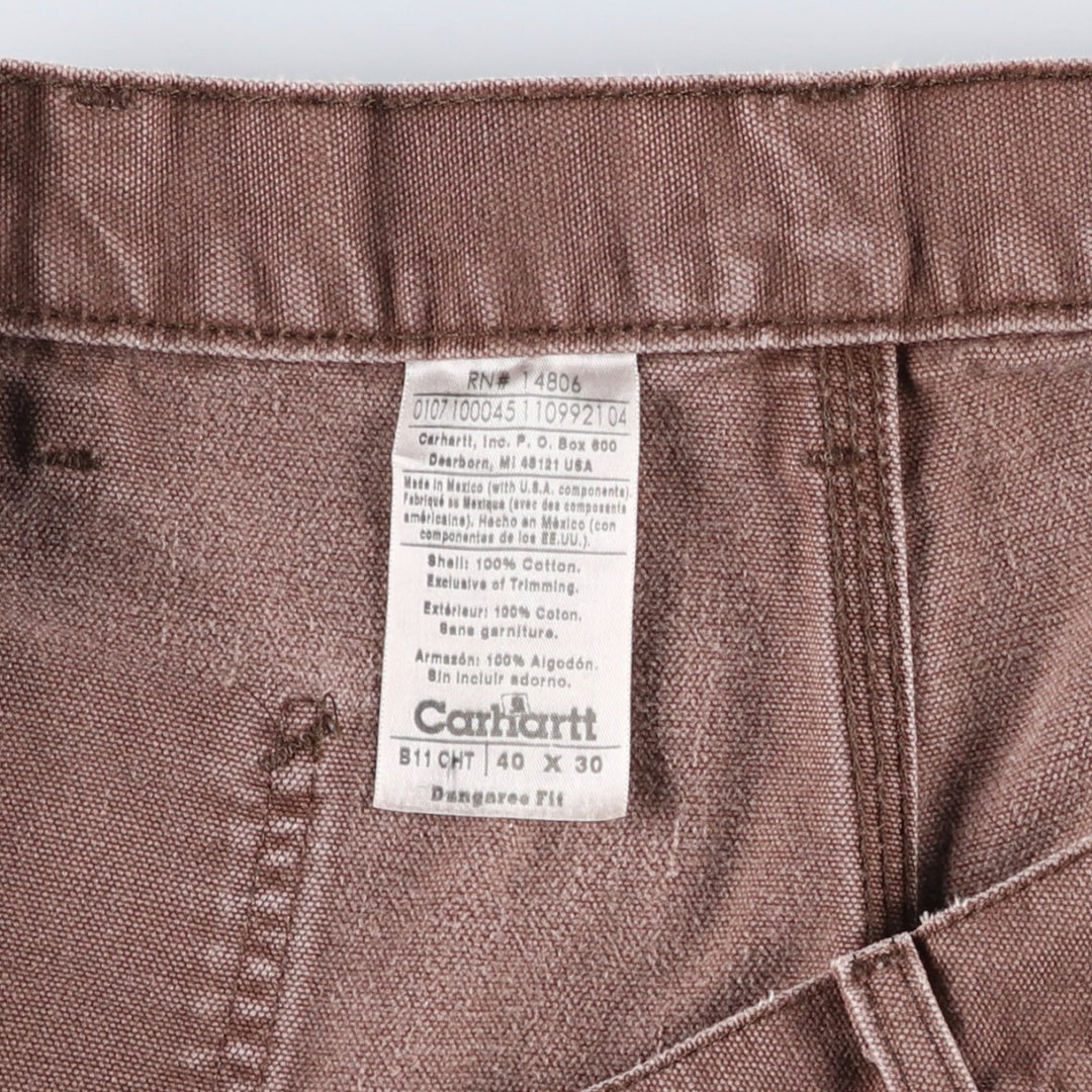 Big Size Carhartt Dungaree Fit Duck Painter Pants, Men's W39 equivalent. cotton brown type Vintage Second Hand