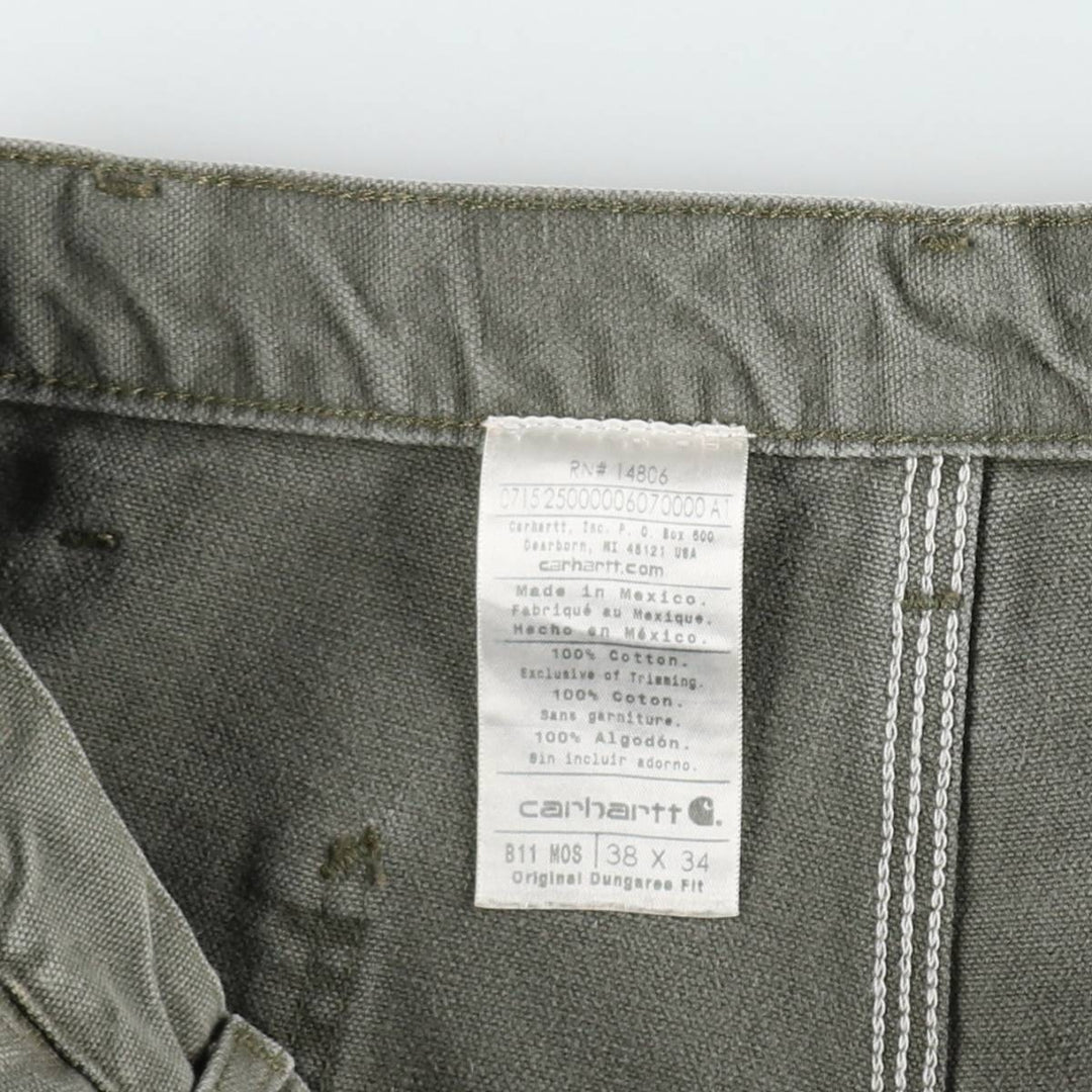 Carhartt Original Dungaree Fit Duck Painter Pants, Men's, W37 equivalent cotton Khaki type Vintage Second Hand