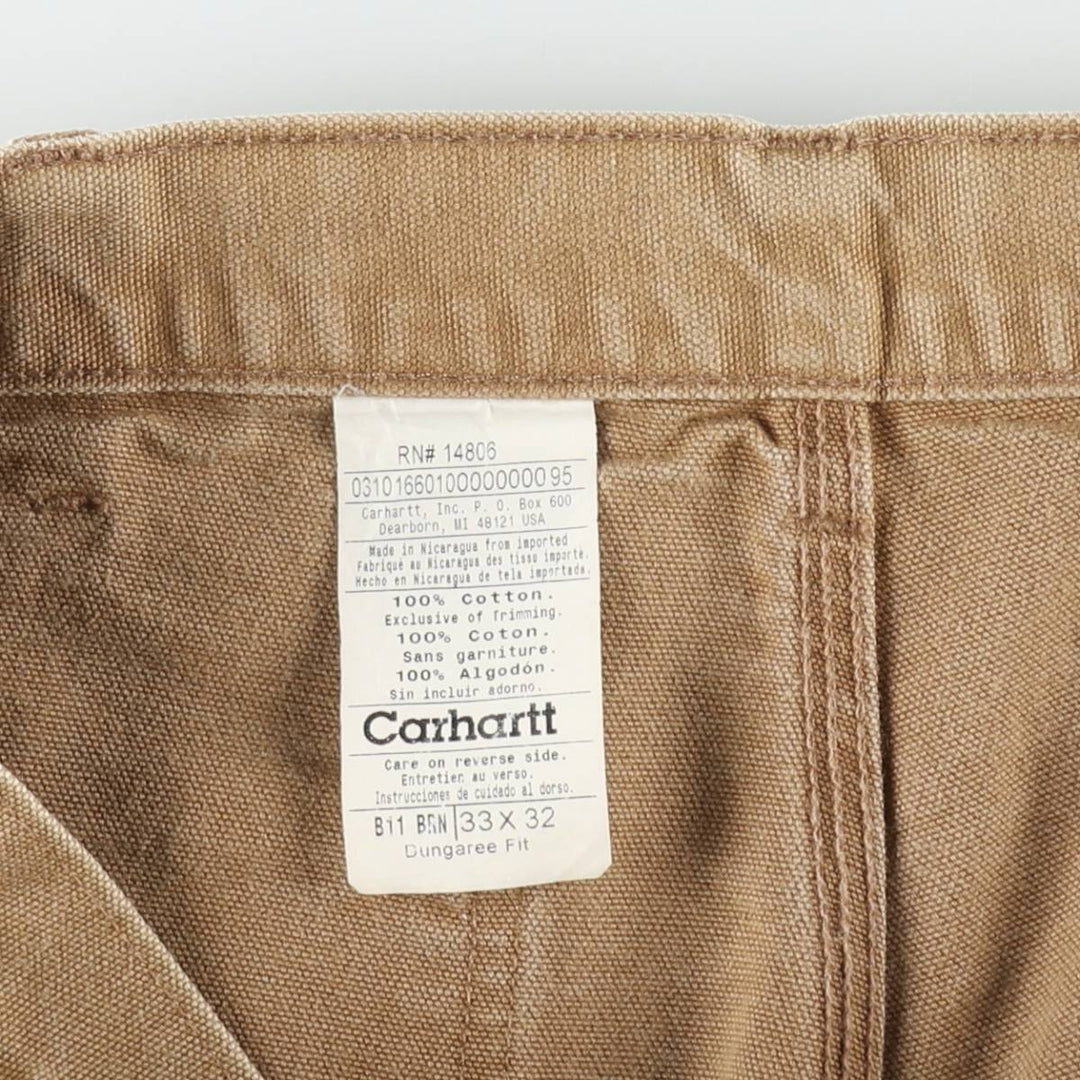 Carhartt Dungaree Fit Duck Painter Pants, Men's, Size W33 cotton Beige type Vintage Second Hand