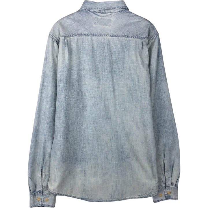 Ralph Lauren DENIM&SUPPLY Long-Sleeve Cotton Shirt, Men's Size M (approx.) cotton Blue type light blue Vintage Second Hand