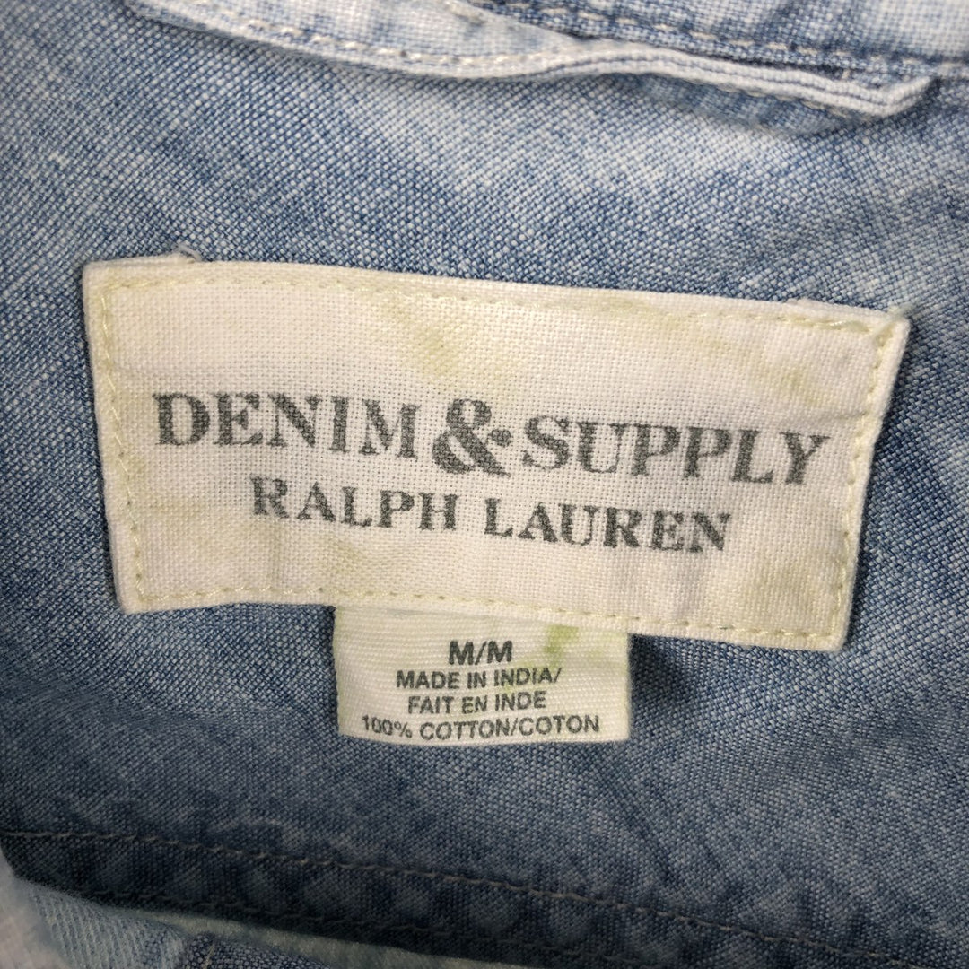 Ralph Lauren DENIM&SUPPLY Long-Sleeve Cotton Shirt, Men's Size M (approx.) cotton Blue type light blue Vintage Second Hand