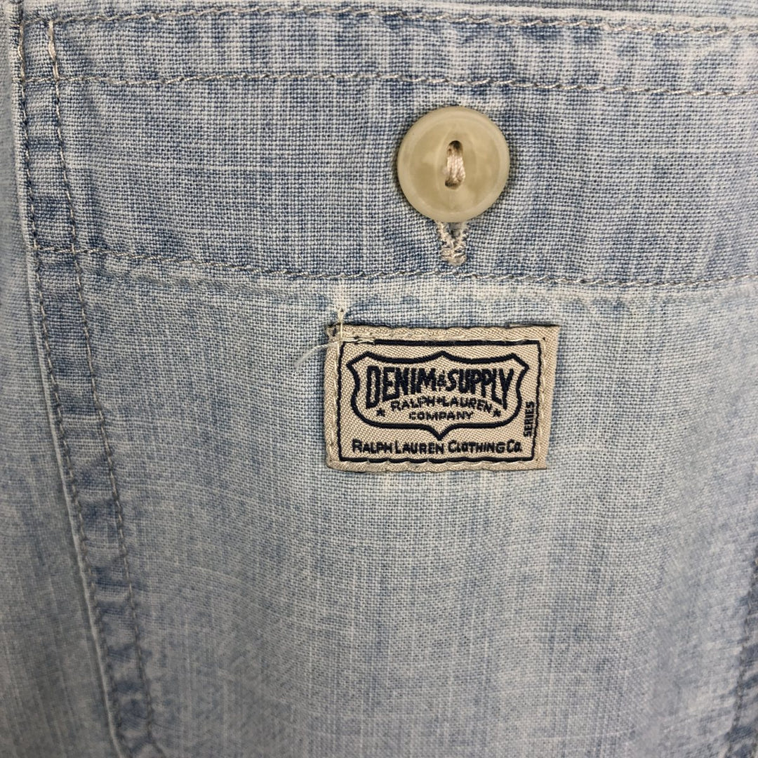 Ralph Lauren DENIM&SUPPLY Long-Sleeve Cotton Shirt, Men's Size M (approx.) cotton Blue type light blue Vintage Second Hand
