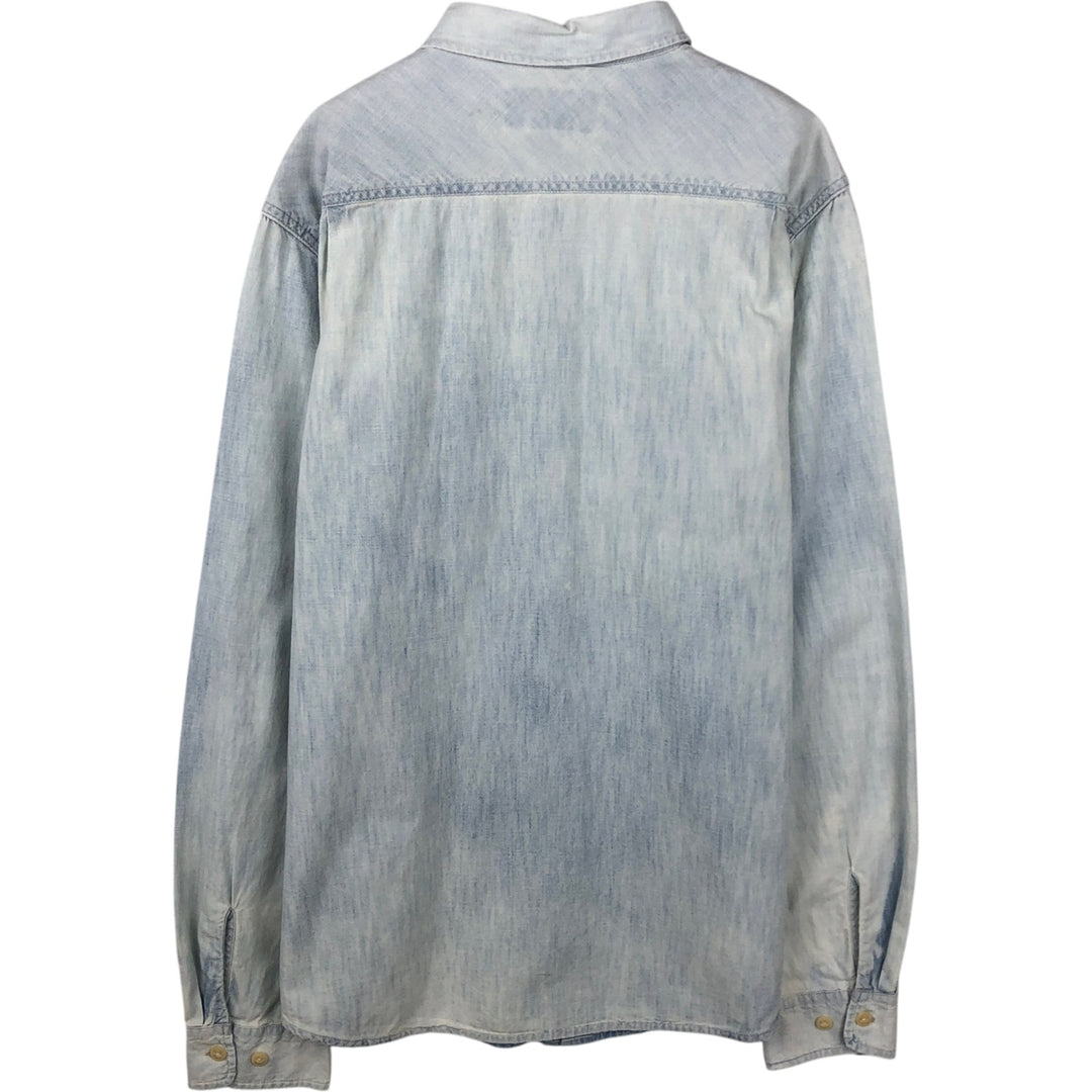 Ralph Lauren DENIM&SUPPLY Long-Sleeve Cotton Shirt, Men's Size L (approx.) cotton Blue type light blue Vintage Second Hand
