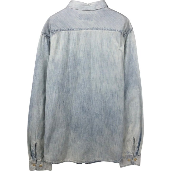 Ralph Lauren DENIM&SUPPLY Long-Sleeve Cotton Shirt, Men's Size L (approx.) cotton Blue type light blue Vintage Second Hand