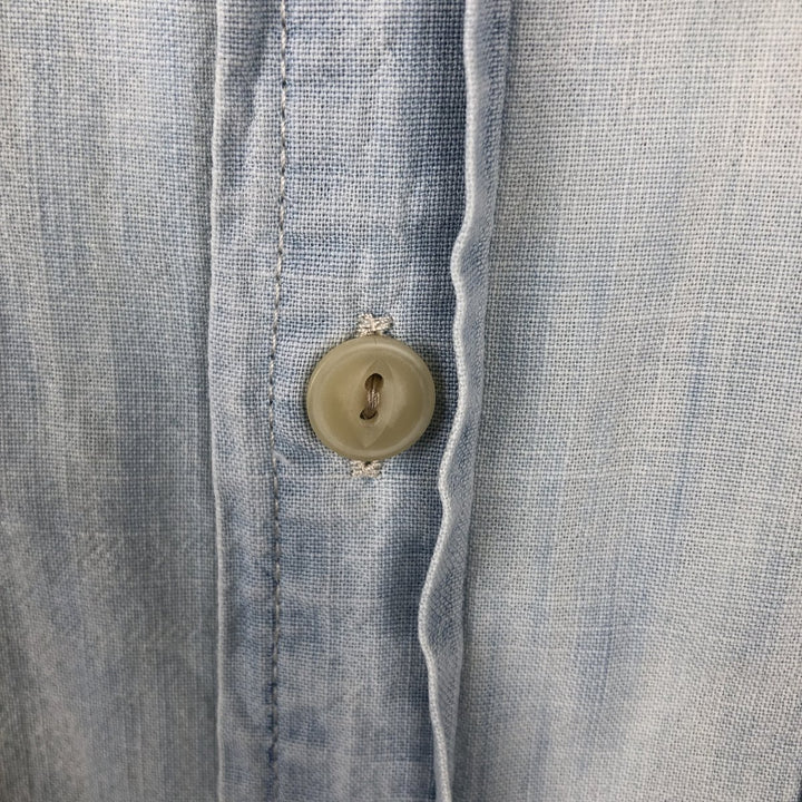 Ralph Lauren DENIM&SUPPLY Long-Sleeve Cotton Shirt, Men's Size L (approx.) cotton Blue type light blue Vintage Second Hand