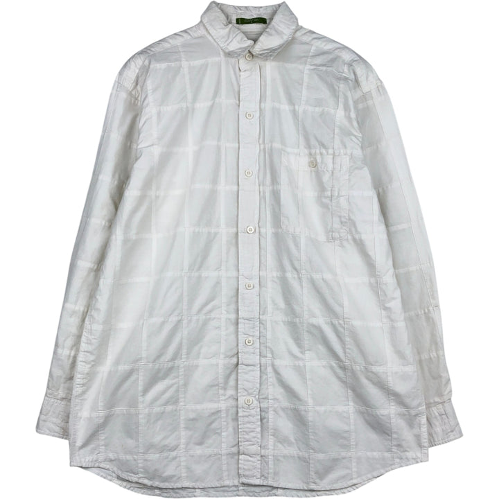 ORVIS Patchwork Long-Sleeve Cotton Shirt, Men's Size L (approx.) cotton white type Vintage Second Hand