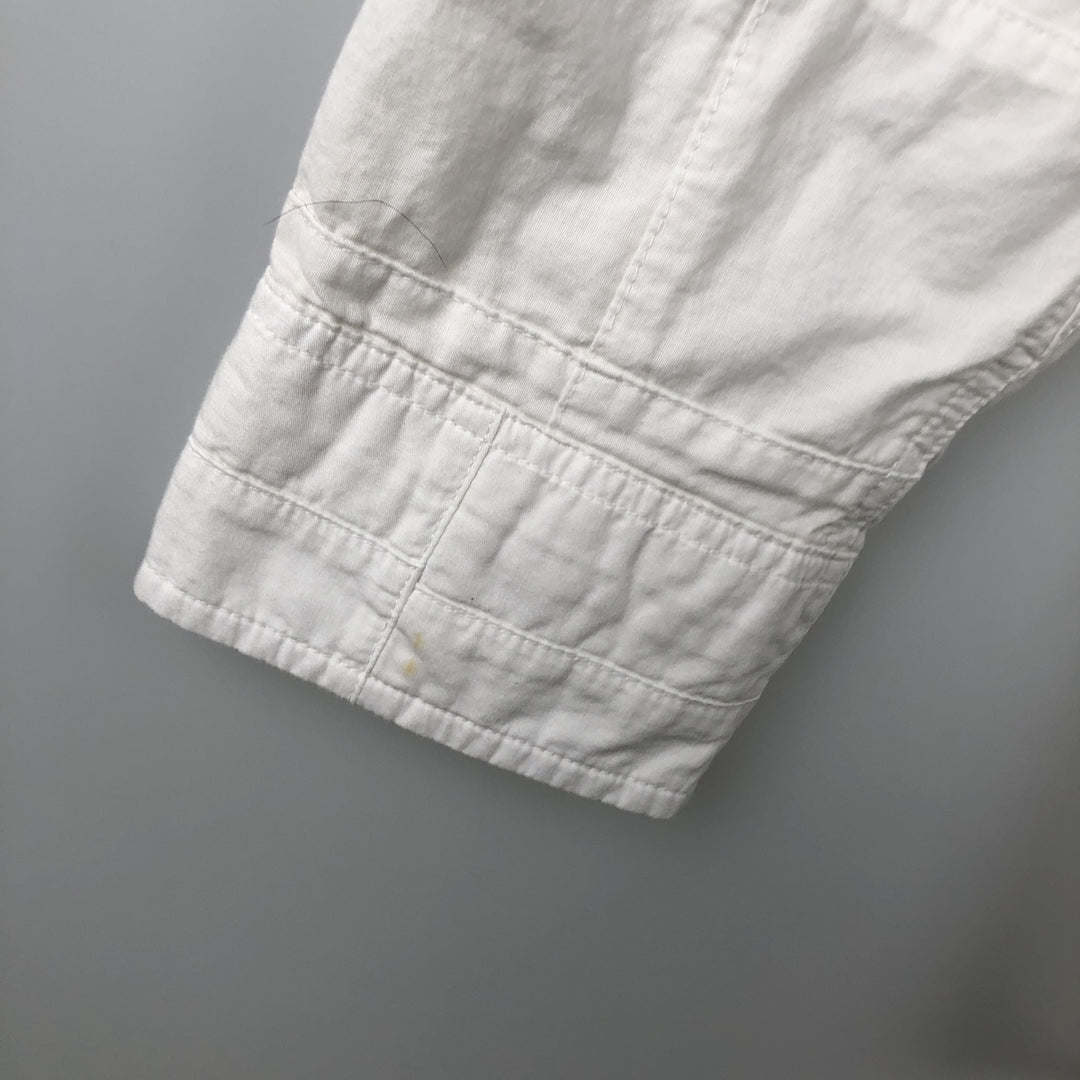 ORVIS Patchwork Long-Sleeve Cotton Shirt, Men's Size L (approx.) cotton white type Vintage Second Hand