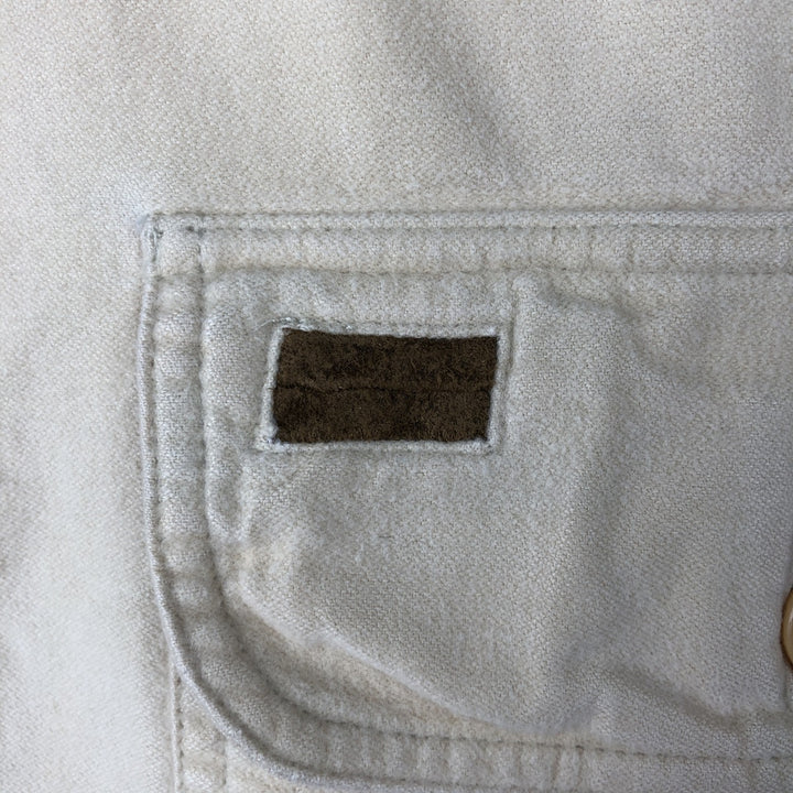 90'S ORVIS Long-Sleeve Cotton Shirt, Men's Size L (Equivalent), Vintage cotton Beige type Vintage Second Hand