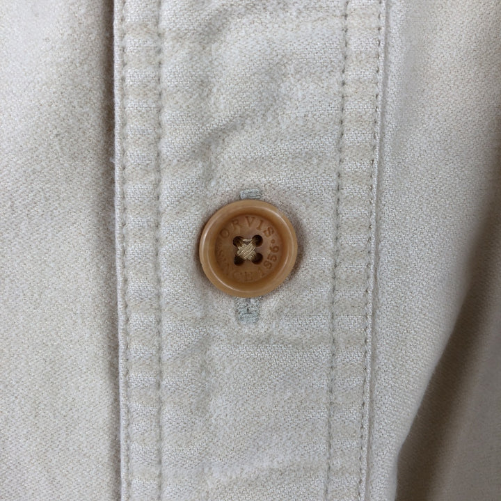 90'S ORVIS Long-Sleeve Cotton Shirt, Men's Size L (Equivalent), Vintage cotton Beige type Vintage Second Hand