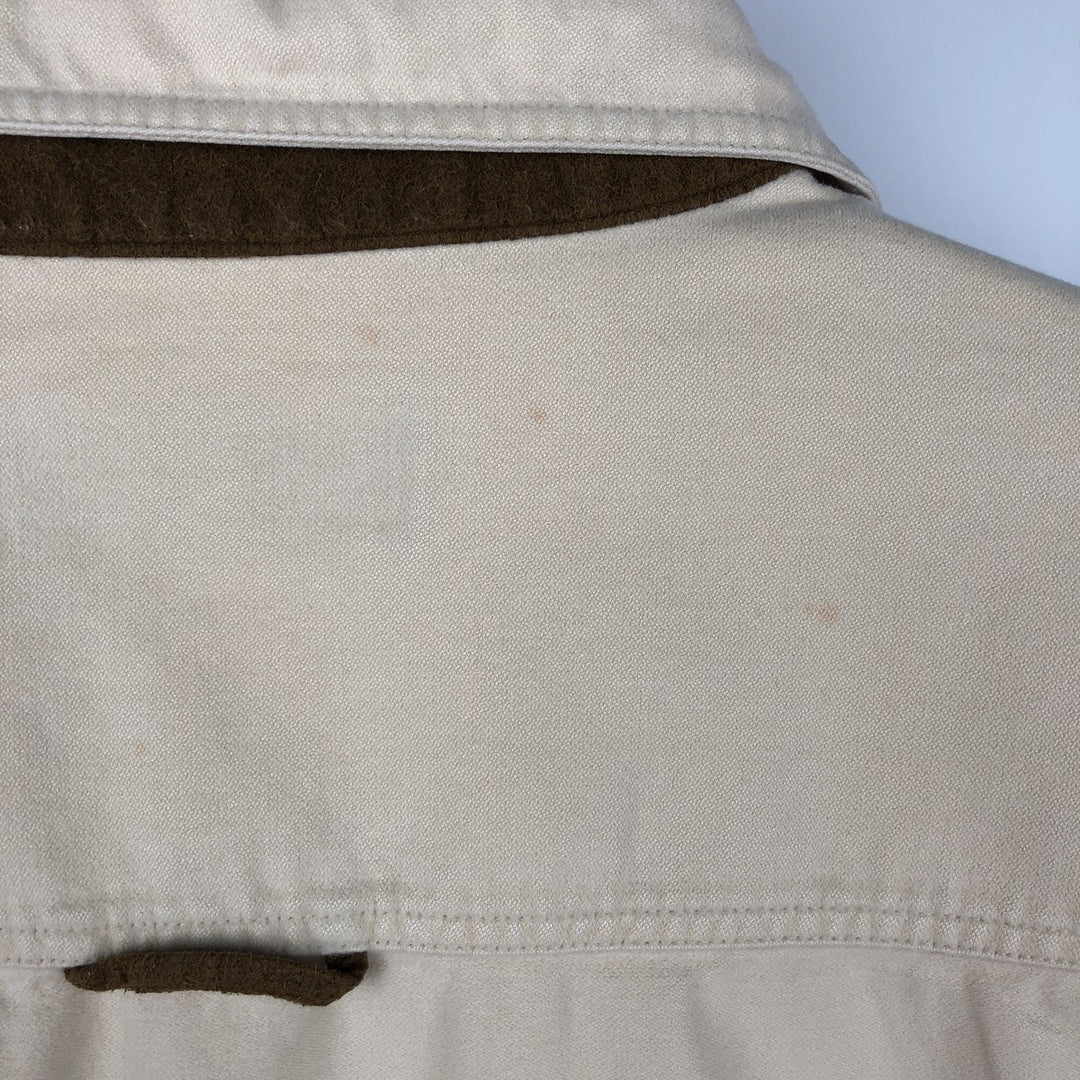 90'S ORVIS Long-Sleeve Cotton Shirt, Men's Size L (Equivalent), Vintage cotton Beige type Vintage Second Hand
