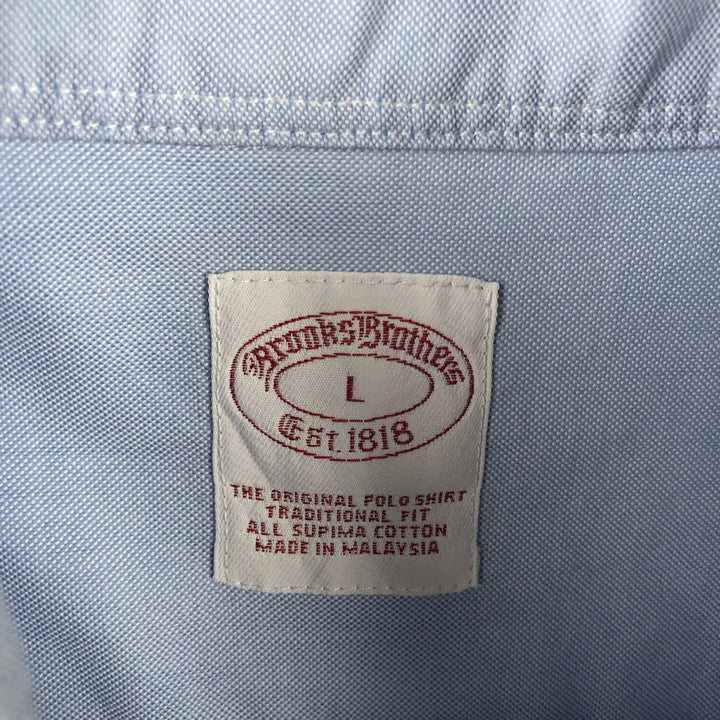 Brooks Brothers Est.1818 Long Sleeve Button-Down Shirt, Men's Size L Supima Cotton Blue type light blue Vintage Second Hand