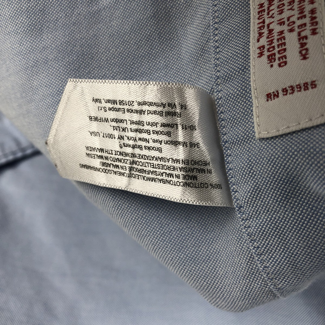 Brooks Brothers Est.1818 Long Sleeve Button-Down Shirt, Men's Size L Supima Cotton Blue type light blue Vintage Second Hand
