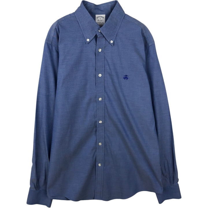Brooks Brothers Est.1818 Long Sleeve Button Down Shirt, Men's M Size Supima Cotton blue type Vintage Second Hand