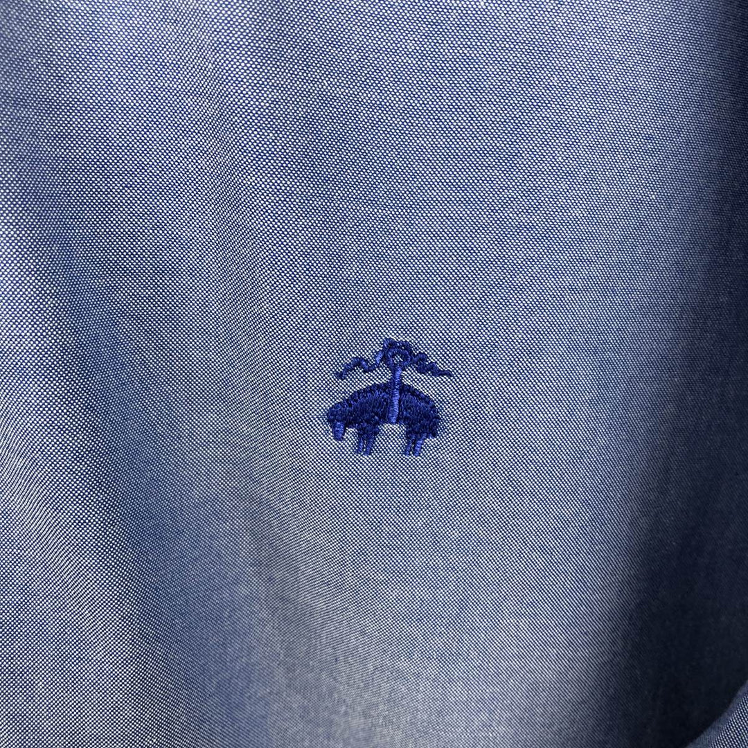 Brooks Brothers Est.1818 Long Sleeve Button Down Shirt, Men's M Size Supima Cotton blue type Vintage Second Hand