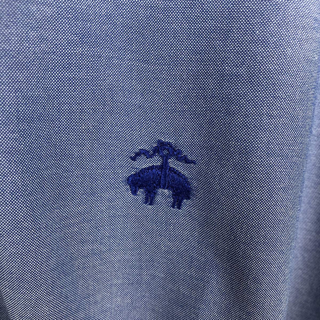 Brooks Brothers Est.1818 Long Sleeve Button Down Shirt, Men's M Size Supima Cotton blue type Vintage Second Hand