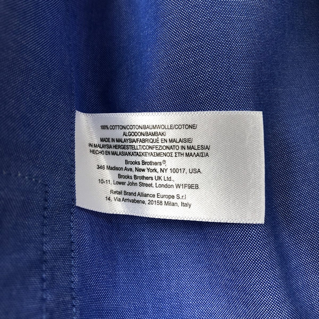 Brooks Brothers Est.1818 Long Sleeve Button Down Shirt, Men's M Size cotton blue type Vintage Second Hand