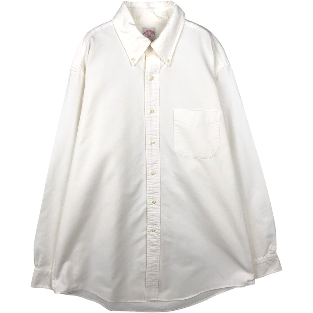 Brooks Brothers 1818 long sleeve button-down shirt, men's size L Supima Cotton white type Vintage Second Hand