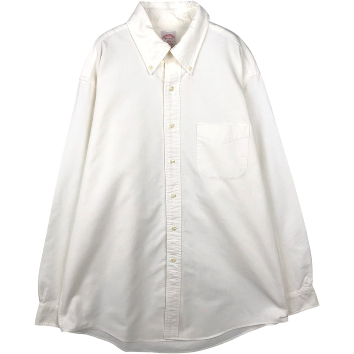 Brooks Brothers 1818 long sleeve button-down shirt, men's size L Supima Cotton white type Vintage Second Hand