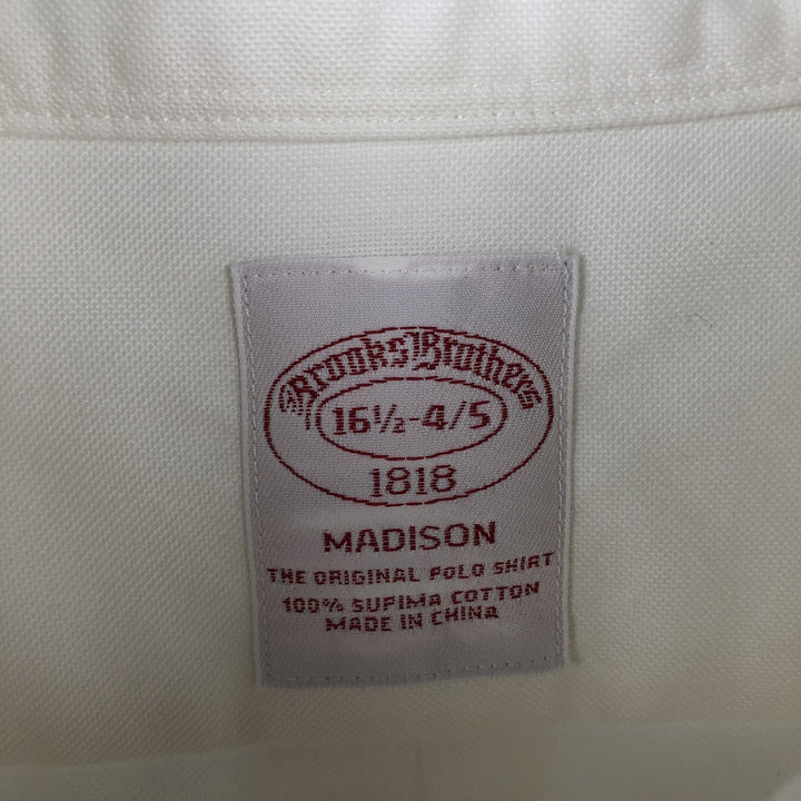 Brooks Brothers 1818 long sleeve button-down shirt, men's size L Supima Cotton white type Vintage Second Hand