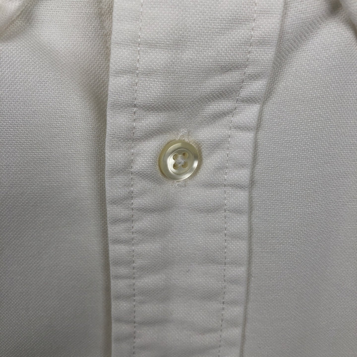 Brooks Brothers 1818 long sleeve button-down shirt, men's size L Supima Cotton white type Vintage Second Hand