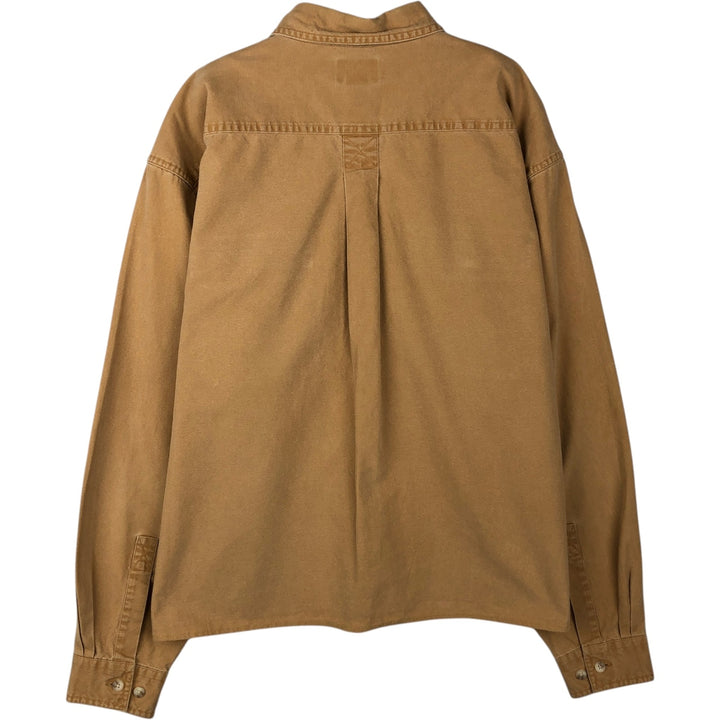 90s-00'S LLBean Cotton Box Shirt, Men's Size L (approx.), Vintage cotton brown type Vintage Second Hand