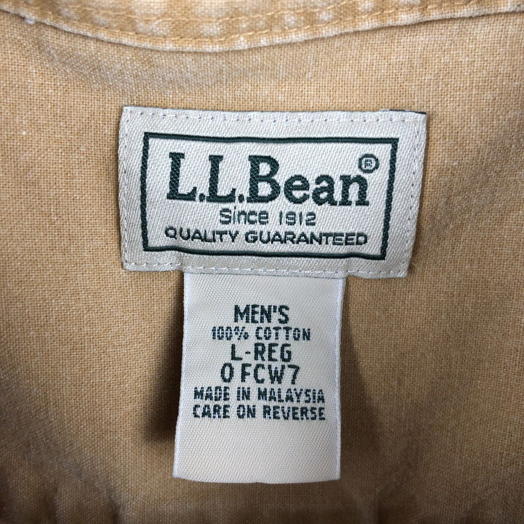 90s-00'S LLBean Cotton Box Shirt, Men's Size L (approx.), Vintage cotton brown type Vintage Second Hand