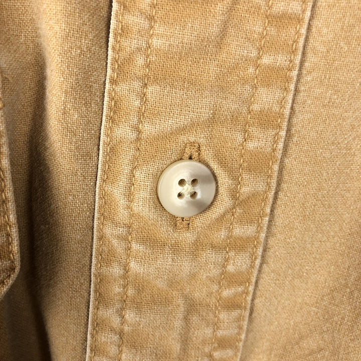 90s-00'S LLBean Cotton Box Shirt, Men's Size L (approx.), Vintage cotton brown type Vintage Second Hand