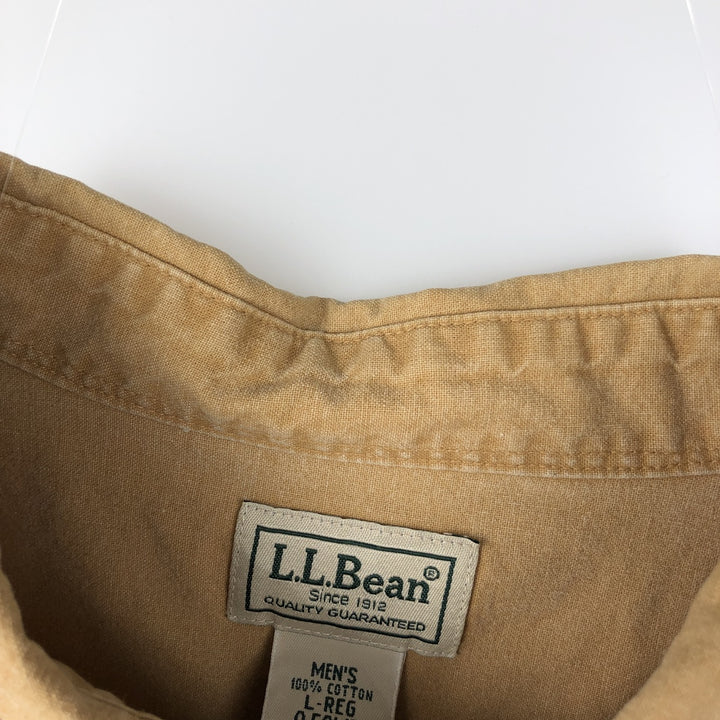 90s-00'S LLBean Cotton Box Shirt, Men's Size L (approx.), Vintage cotton brown type Vintage Second Hand
