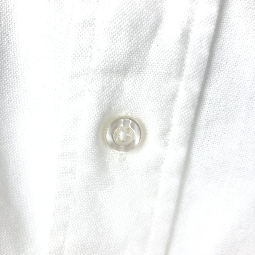 90'S LLBean Long-Sleeve Button-Down Shirt, Made in USA, Men's Size M (Equivalent), Vintage cotton white type Vintage Second Hand
