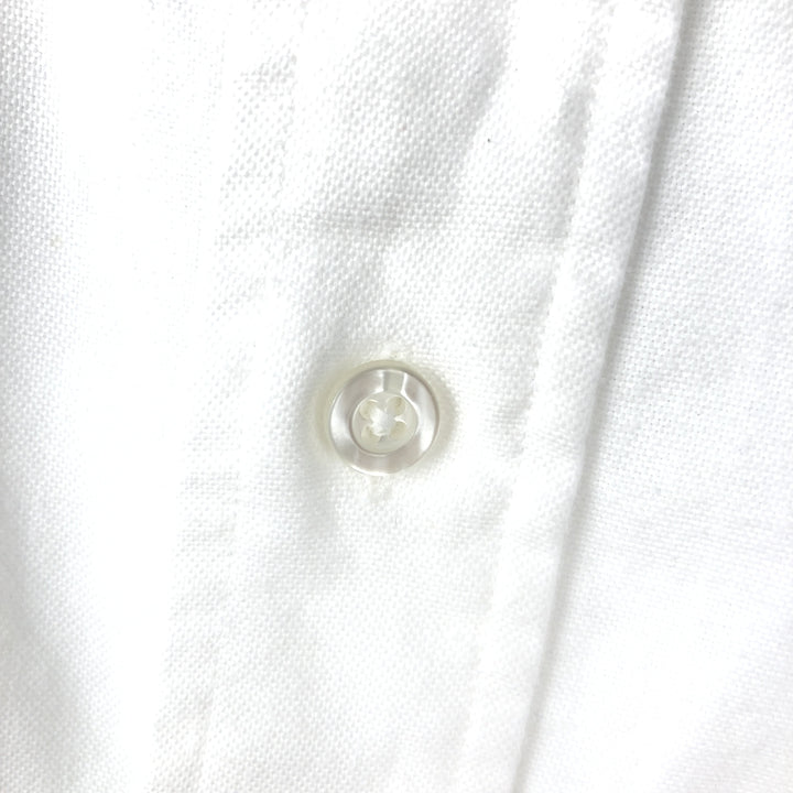 90'S LLBean Long-Sleeve Button-Down Shirt, Made in USA, Men's Size M (Equivalent), Vintage cotton white type Vintage Second Hand