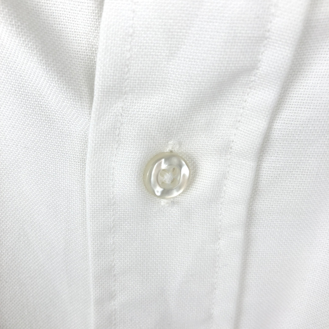 90'S LLBean Long-Sleeve Button-Down Shirt, Made in USA, Men's Size M (Equivalent), Vintage cotton white type Vintage Second Hand