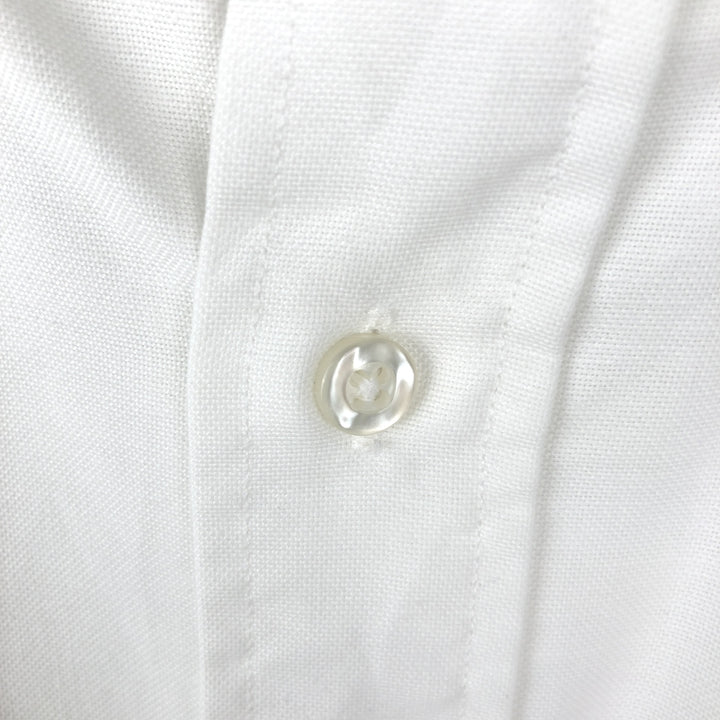 90'S LLBean Long-Sleeve Button-Down Shirt, Made in USA, Men's Size M (Equivalent), Vintage cotton white type Vintage Second Hand