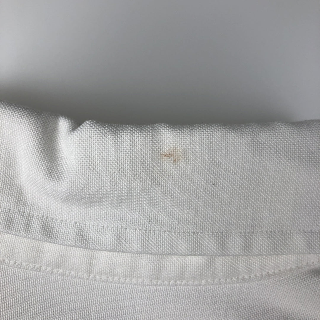 90'S LLBean Long-Sleeve Button-Down Shirt, Made in USA, Men's Size M (Equivalent), Vintage cotton white type Vintage Second Hand