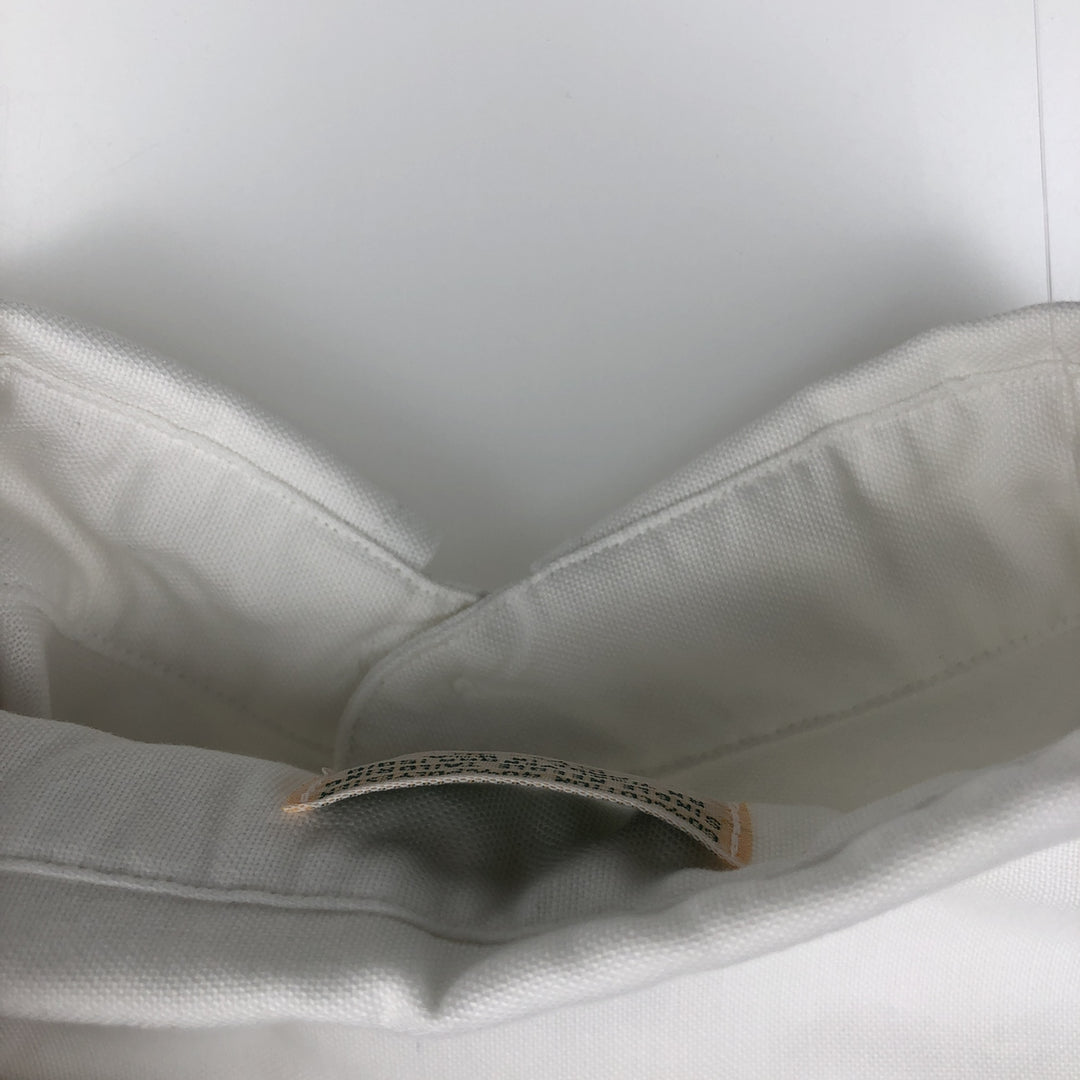 90'S LLBean Long-Sleeve Button-Down Shirt, Made in USA, Men's Size M (Equivalent), Vintage cotton white type Vintage Second Hand