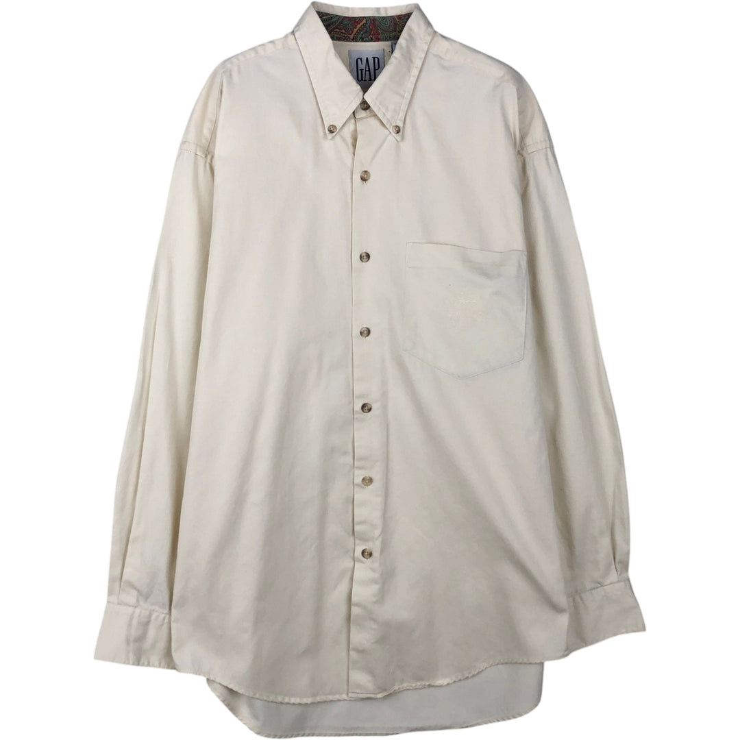 GAP Long-Sleeve Button-Down Shirt, Men's Size S (equivalent to size S) cotton ivory Vintage Second Hand