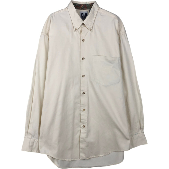 GAP Long-Sleeve Button-Down Shirt, Men's Size S (equivalent to size S) cotton ivory Vintage Second Hand