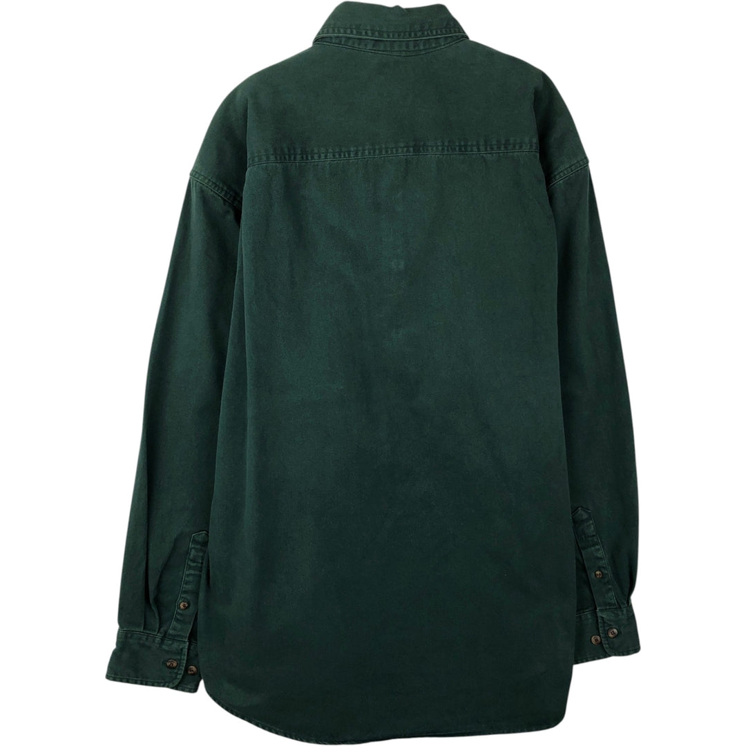 90'S GAP Old Gap Long Sleeve Cotton Shirt Men's L Size Vintage cotton Green type dark green Vintage Second Hand