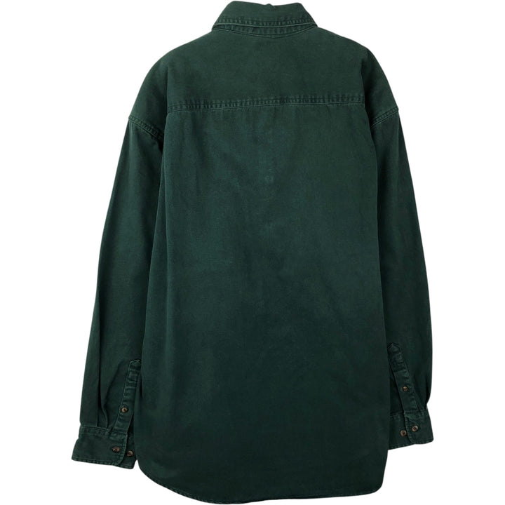 90'S GAP Old Gap Long Sleeve Cotton Shirt Men's L Size Vintage cotton Green type dark green Vintage Second Hand