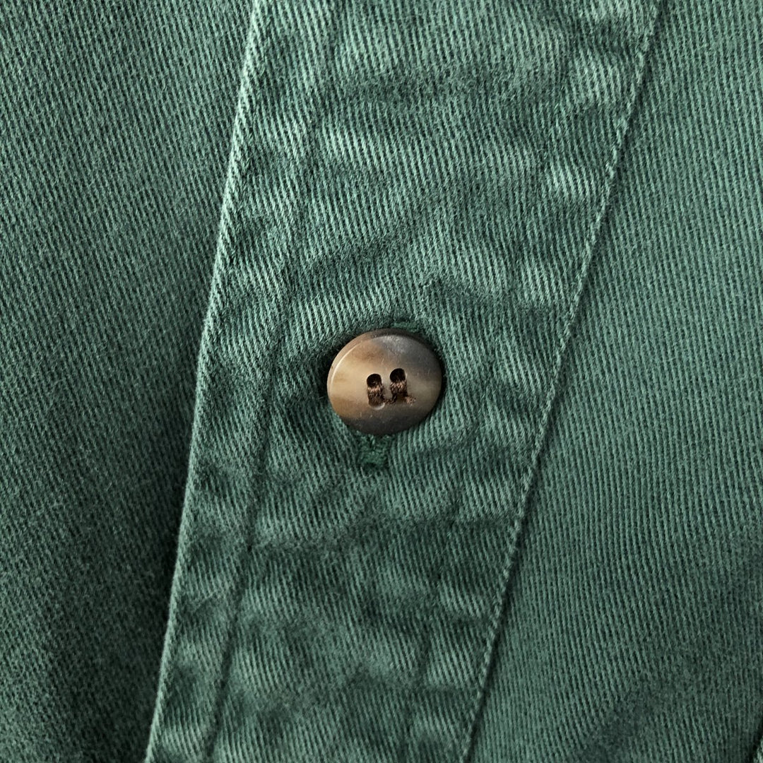 90'S GAP Old Gap Long Sleeve Cotton Shirt Men's L Size Vintage cotton Green type dark green Vintage Second Hand