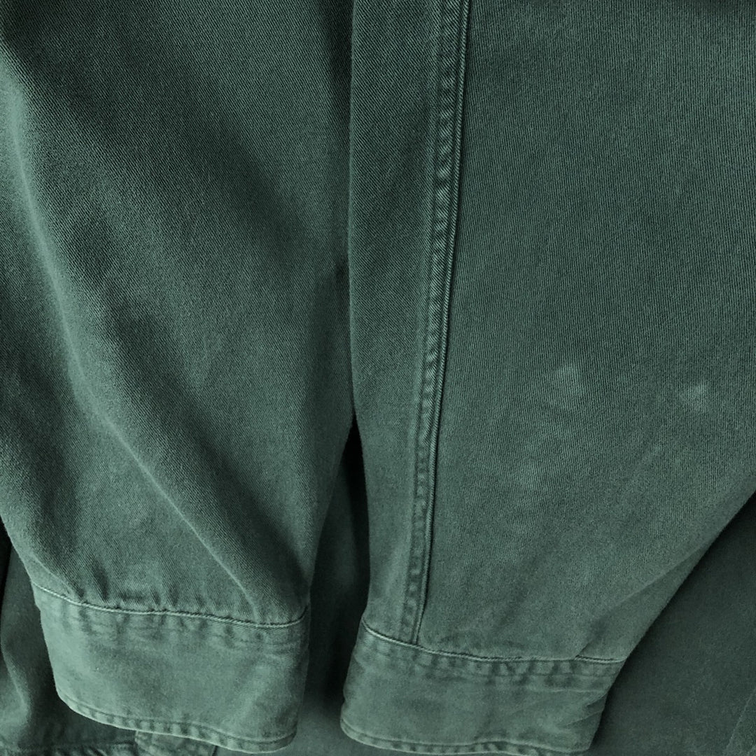 90'S GAP Old Gap Long Sleeve Cotton Shirt Men's L Size Vintage cotton Green type dark green Vintage Second Hand