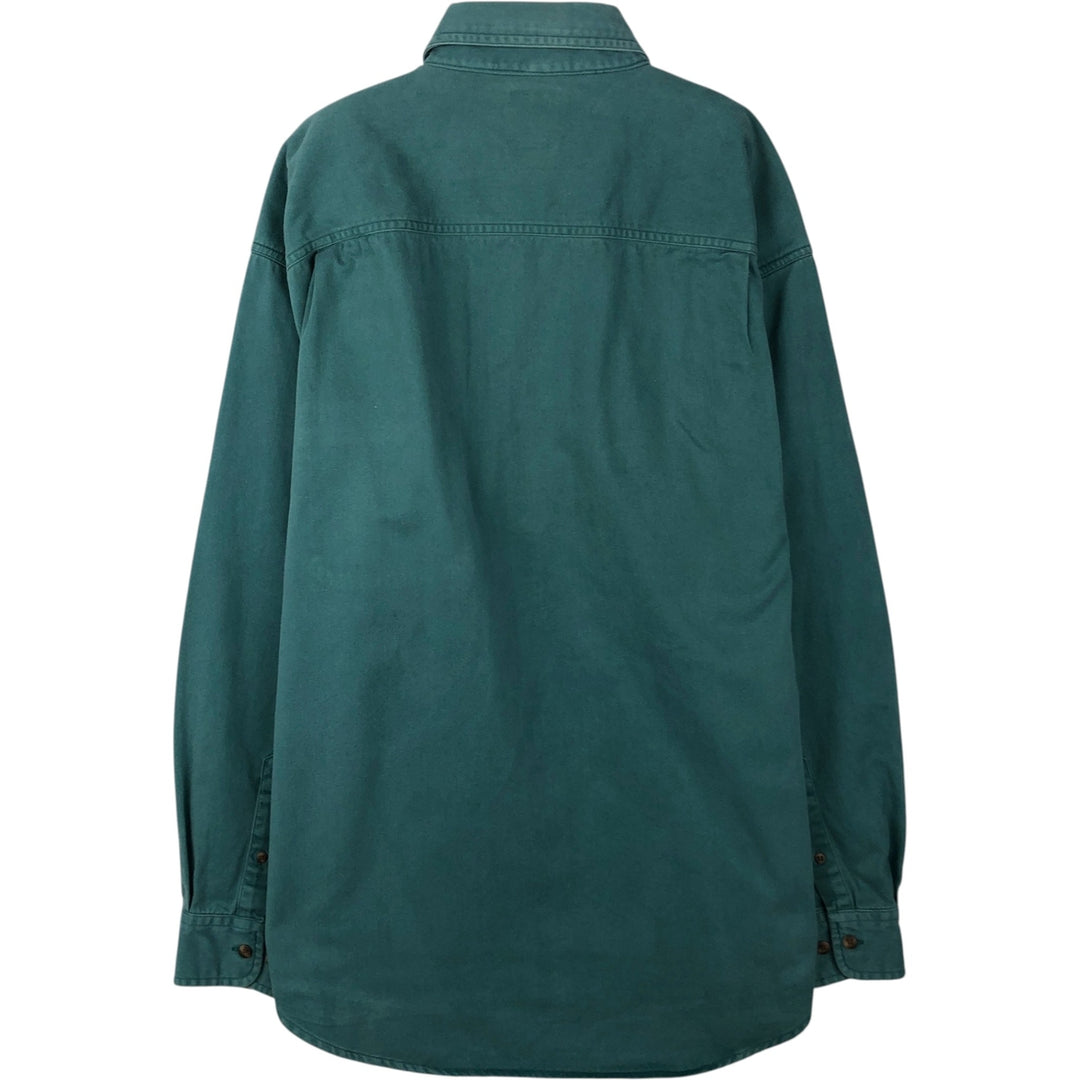 90'S GAP Old Gap Long Sleeve Cotton Shirt Men's L Size Vintage cotton green type Vintage Second Hand